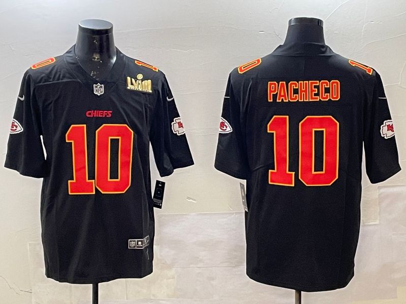 Men Kansas City Chiefs #10 Pacheco Black 2025 Nike Vapor Limited NFL Jersey style 2091